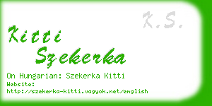 kitti szekerka business card